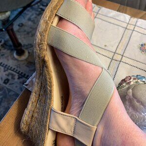 NEW Eric Michael for J.Jill Taupe espadrille sandal shoes sz 41 M ( 9.5 - 10 )